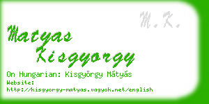 matyas kisgyorgy business card